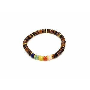 Tigrisszem ásvány karkötő 5 korong köves díszítéssel 6×2 mm kép