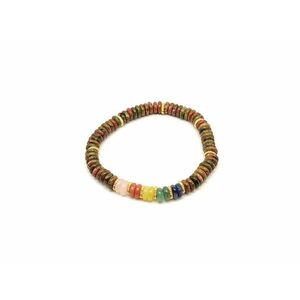 Unakit ásvány karkötő 5 korong köves díszítéssel 6×2 mm kép