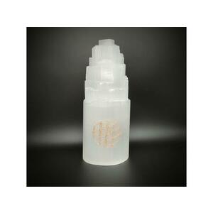 Szelenit torony lámpa Életvirág arany mintával | 25 cm kép