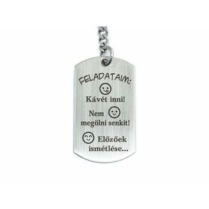 Feladataim előzőek ismétlése acél medálos kulcstartó kép