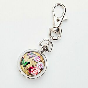 Kulcstartó órával + tükörrel kép