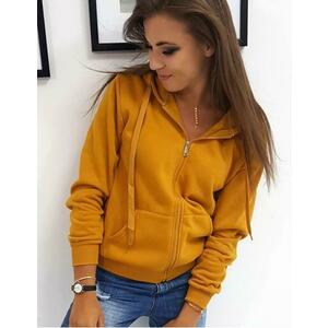 Női cipzáras kapucnis pulóver barna kép