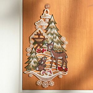 Akasztós dísz erdőjelenettel kép