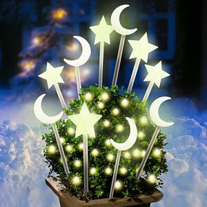 10 db világító, leszúrható dísz Hold & csillag kép