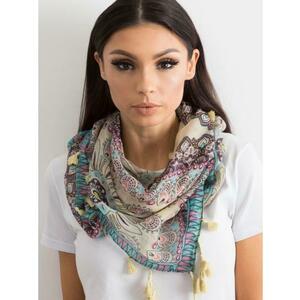 Világossárga sál etnikai mintával kép