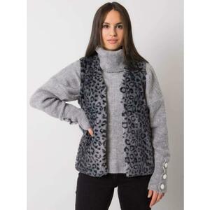 Női szőrmemellény pöttyös PERRINA grafit kép