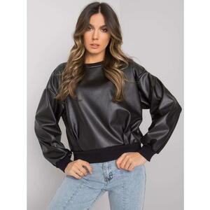 Női pulóver öko-bőr betéttel Ancora RUE PARIS fekete kép