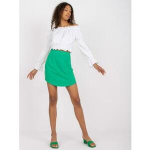 Női magas derekú miniszoknya RUE PARIS zöld kép