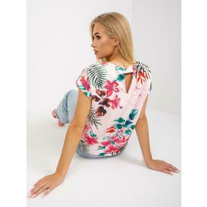 Női blúz nyári mintával RUE PARIS világos rózsaszínű kép