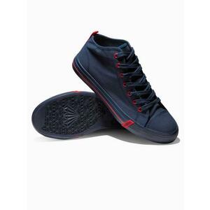 Férfi tornacipő kontrasztos elemekkel – sötétkék V3 OM-FOTH-0125 kép