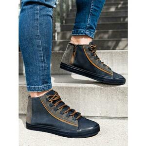 Férfi tornacipő kontrasztos elemekkel – sötétkék V2 OM-FOTH-0140 kép