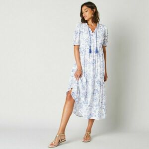 Crepon midi ruha virágos mintával kép