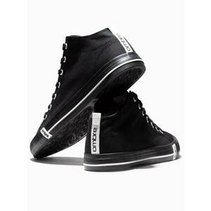 Férfi cipő kontrasztos elemekkel – fekete V2 OM-FOTH-0125 kép