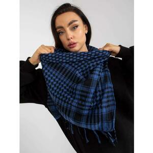 Női kockás sál ARAFAT sötétkék-fekete színben kép