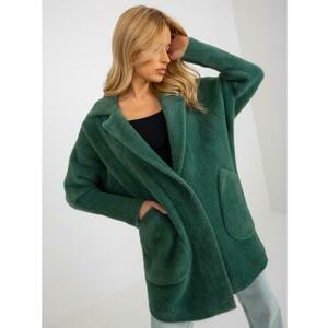 Női alpakka kabát zsebekkel ELLE sötétzöld kép
