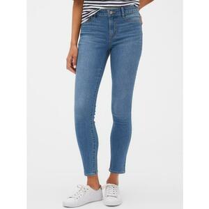 Farmernadrág kivágott kedvenc jegging közepes emelkedés kép