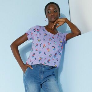 Póló rövid ujjú, virágmintás póló kép