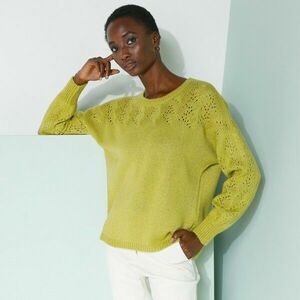 Pulóver kerek nyakú és áttört pulóver kép