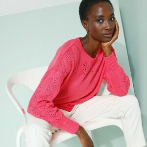 Pulóver kerek nyakú és áttört pulóver kép