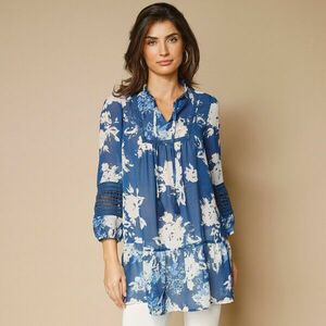 Tunika fodros és 7/8-as ujjú, nyomtatott kép