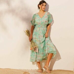 Hosszú voile ruha mintás mintával kép