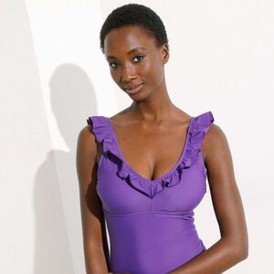 Solaro egyrészes fürdőruha fodrokkal, merevítő nélkül, kis testalkatúaknak kép