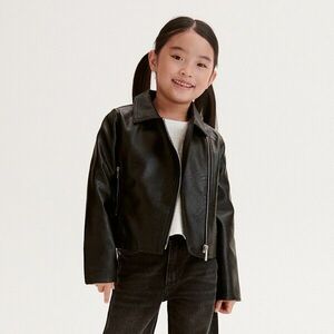 Reserved - Műbőr motoros dzseki - Fekete kép