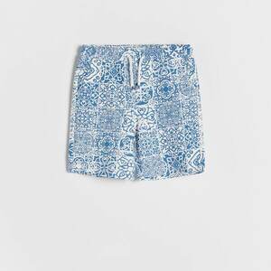Reserved - Mintás pamut rövidnadrág - Krém kép