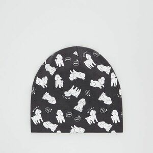 Reserved - Kutyamintás, pamutban gazdag beanie sapka - Szürke kép