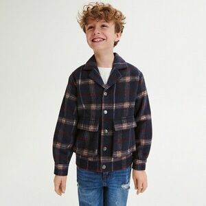 Reserved - Bélelt, kockás kabát - Tengerészkék kép