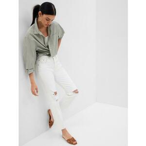 Fehér, egyenes, magasított farmer kép