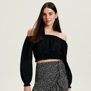 Reserved - Miniszoknya fodros szegéllyel - Fekete kép