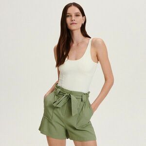 Reserved - Paperbag rövidnadrág - Khaki kép