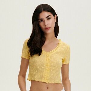 Reserved - Blúz dombornyomott mintával - Sárga kép