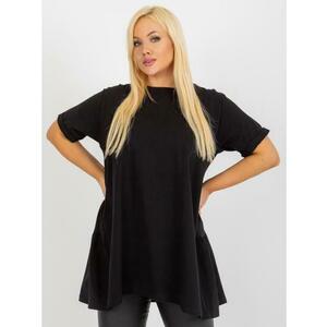 Női fodros blúz hosszú plus size GONA fekete kép