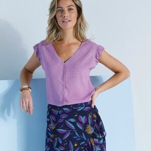 Gombos blúz szőtt szemekkel kép