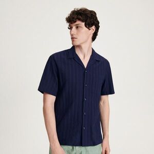 Reserved - Regular fit pamuting - Tengerészkék kép