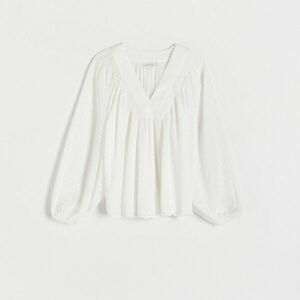 Reserved - Háromszögnyakú pulóver - Krém kép