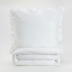 Reserved - Pamut ágynemű-garnitúra fodros szegéllyel - Fehér kép