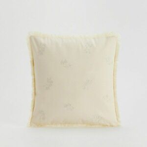 Reserved - Pamut párnahuzat hímzett díszítéssel - Bézs kép