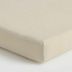 Reserved - Muszlinlepedő elasztikus pánttal - Krém kép