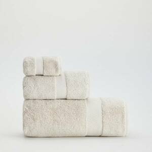 Reserved - Bordázott törölköző - Bézs kép