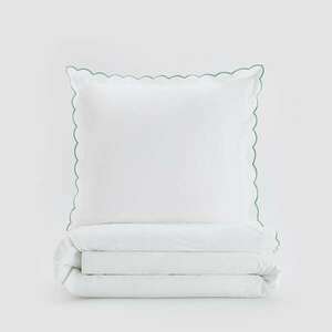 Reserved - Pamut ágynemű-garnitúra fodros szegéllyel - Zöld kép