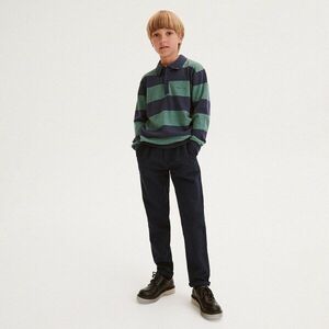 Reserved - Chino nadrág övvel - Tengerészkék kép