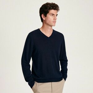 Reserved - V nyakú pulóver - Tengerészkék kép