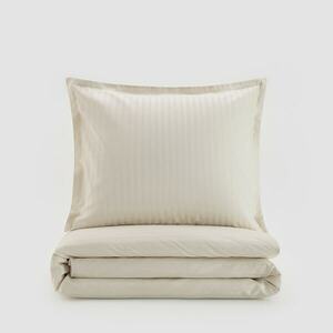 Reserved - Szatén ágynemű-garnitúra jacquard csíkokkal - Bézs kép