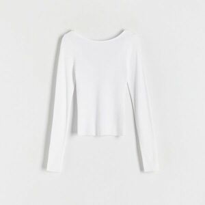 Reserved - Hosszú ujjú póló hátul mély nyakkivágással - Krém kép