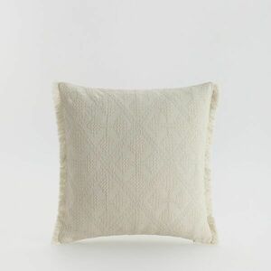 Reserved - Pamut párnahuzat hímzett díszítéssel - Bézs kép