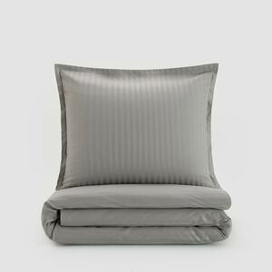 Reserved - Szatén ágynemű-garnitúra jacquard csíkokkal - Szürke kép
