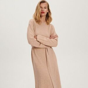 Reserved - Kasmírkeverék ruha - Bézs kép